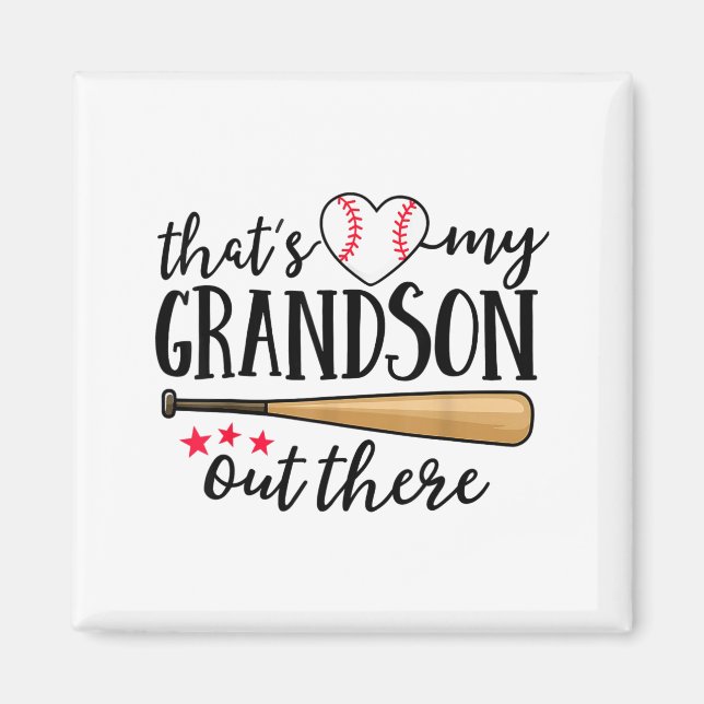 Aimant That's My Grandson Out There Baseball Grandma Squa (Devant)