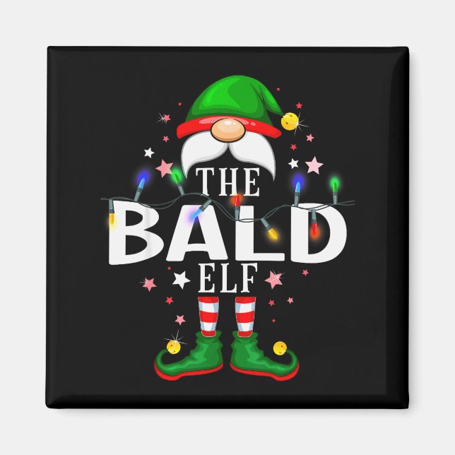 Aimant The Bald Elf Christmas Family Pajama Party  (Devant)