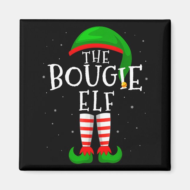 Aimant The Bougie Elf Funny Matching Family Group Christm (Devant)