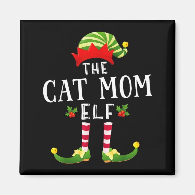 Aimant The Cat Mom Elf Christmas Matching Pajama Men Wome (Devant)