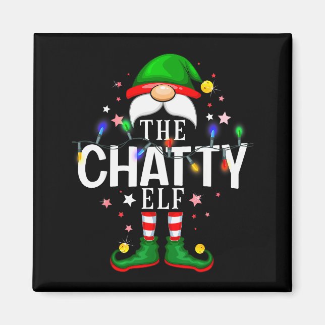 Aimant The Chatty Elf Christmas Family Pajama Party  (Devant)