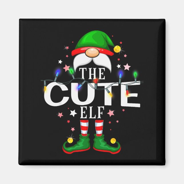 Aimant The Cute Elf Christmas Family Pajama Party  (Devant)