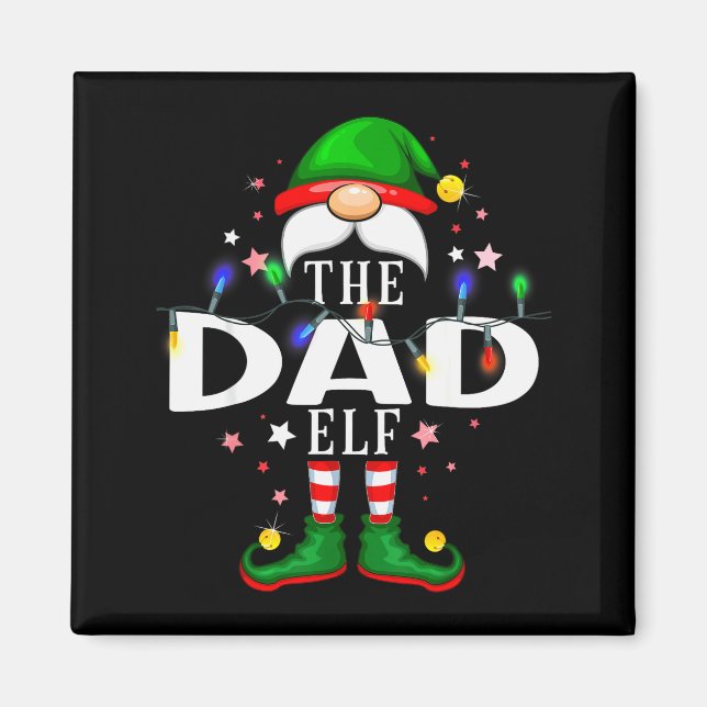 Aimant The Dad Elf Christmas Family Pajama Party  (Devant)