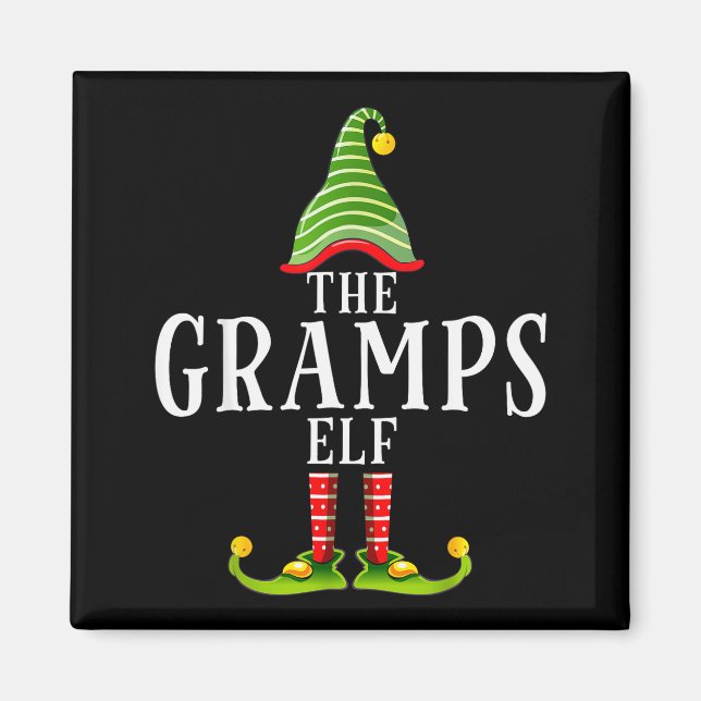 Aimant The Gramps Elf Funny Matching Pajama Xmas  (Devant)