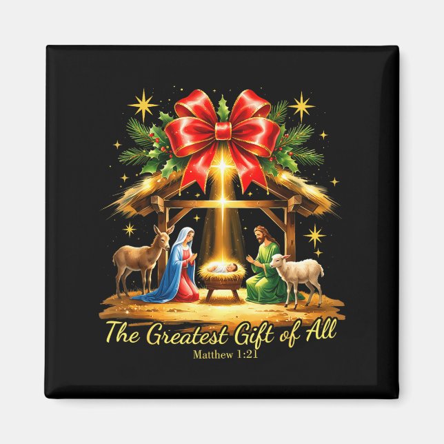 Aimant The Greatest Gift Of All Nativity Christian Christ (Devant)