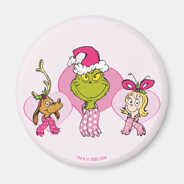 Aimant The Grinch Crew in Pink Valentine's Portrait (Devant)