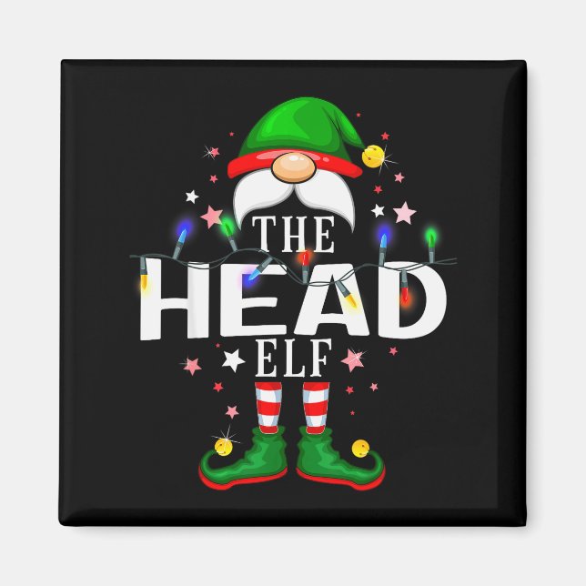Aimant The Head Elf Christmas Family Pajama Party  (Devant)