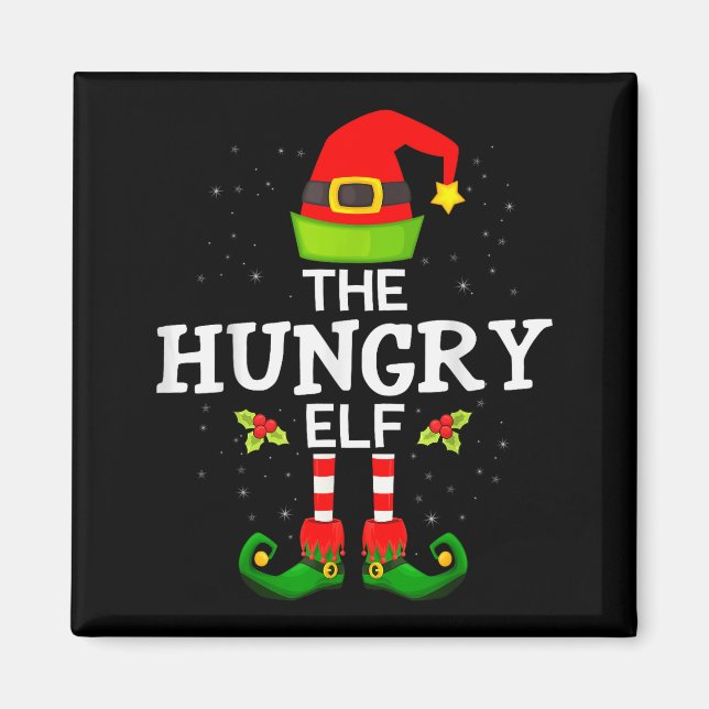 Aimant The Hungry Elf Christmas Family Matching Pajama  (Devant)
