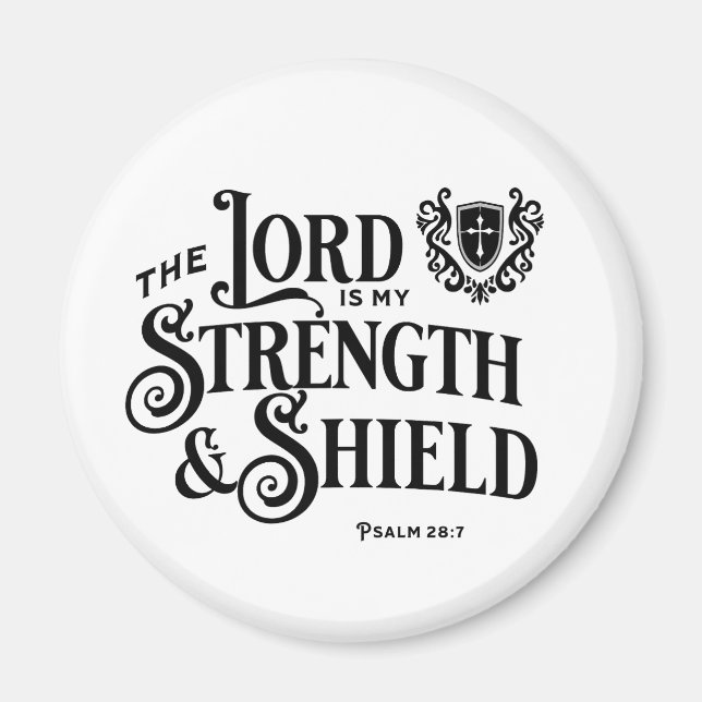 Aimant The Lord is My Strength Scripture (Devant)
