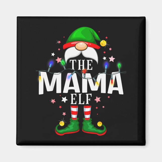 Aimant The Mama Elf Christmas Family Pajama Party  (Devant)