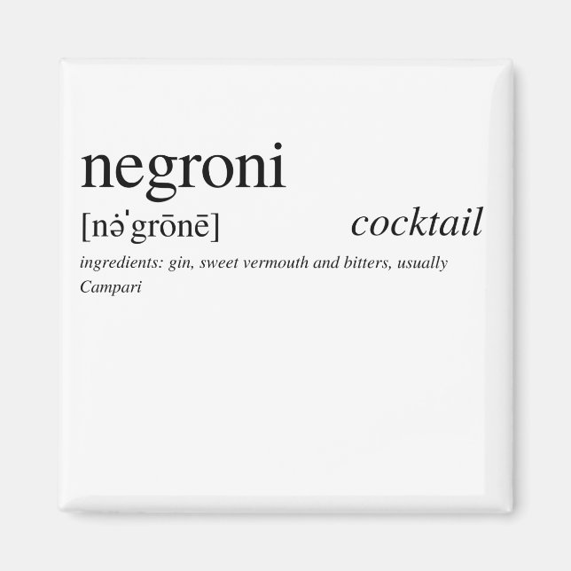Aimant The Negroni - Le cocktail préféré d'Italy (Devant)