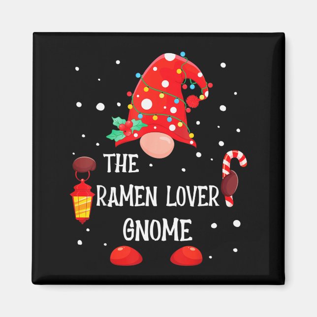 Aimant The Ramen Lover Gnome Matching Family Christmas Gn (Devant)