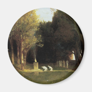 Aimant The Sacred Wood by Arnold Bocklin, Vintage Art