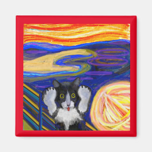 Aimant The Scream, Art FIne par Munch, Parody Cat Art