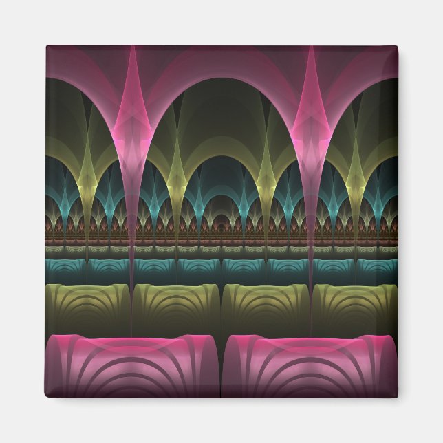 Aimant Théâtre d'Imaginaire, Art Fractal Abstrait coloré (Devant)