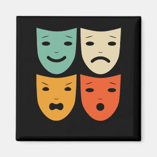 Aimant Théâtre vintage Masques Théâtre Actrice dramatique