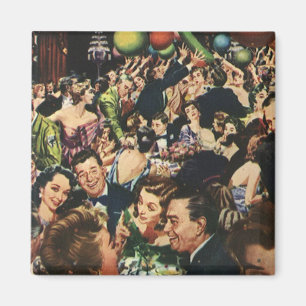 Aimant Thème de fête élégante Hollywood vintage avec ball