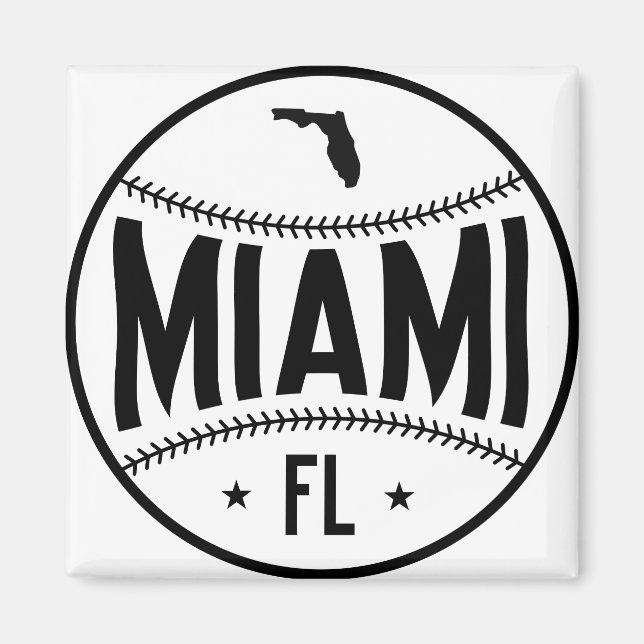 Aimant Thème du baseball de Miami (Devant)