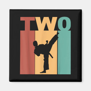Aimant Thème Karaté Taekwondo 2ème Anniversaire 2 Ans