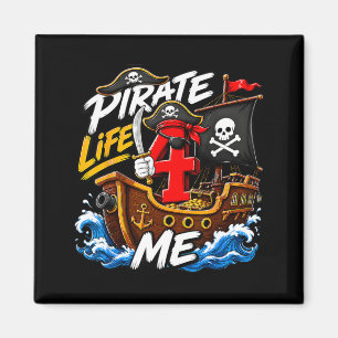 Aimant Thème pirate pour enfants 4 ans anniversaire garço