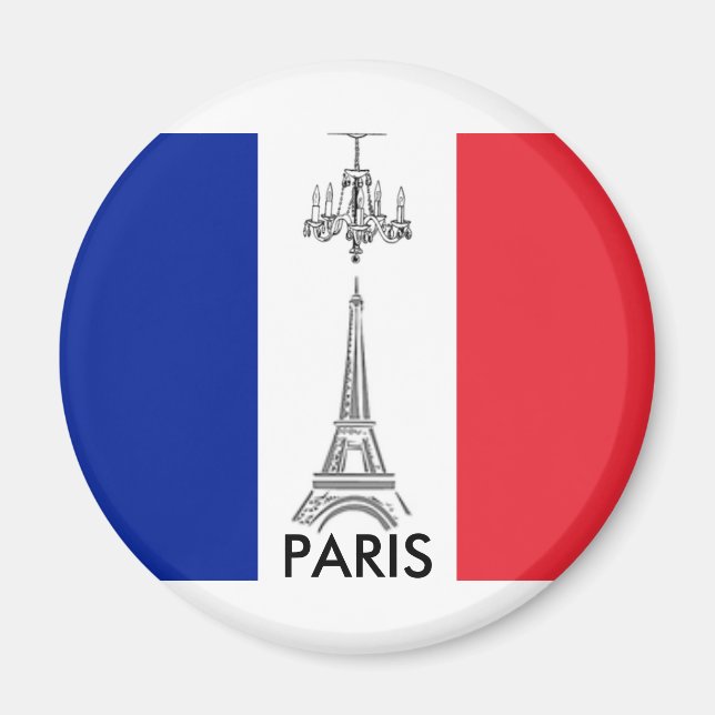 Aimant Thème Tour Eiffel Drapeau Français Paris (Devant)