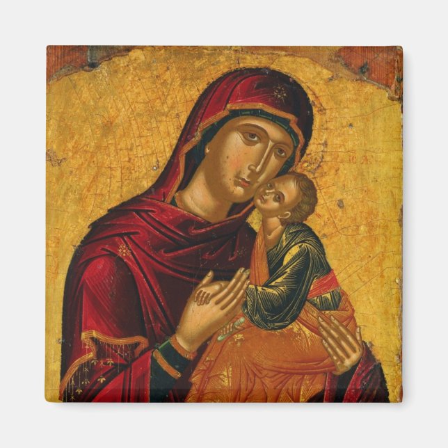 Aimant Theotokos (Vierge Marie) et l'icône Christ Enfant (Devant)