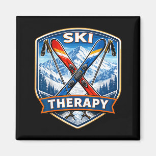 Aimant Thérapie du ski skieur amoureux drôle de citation 
