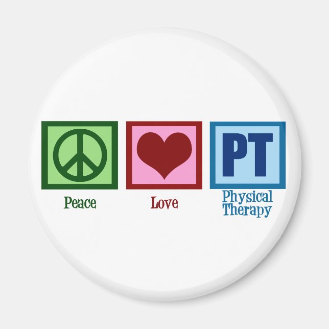 Aimant Thérapiste physique Peace Love (Devant)