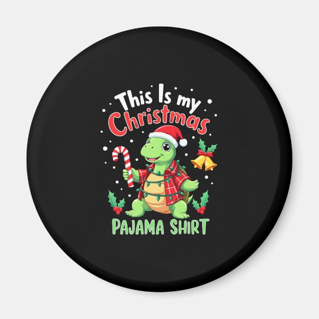Aimant This Is My Christmas Turtle Pajama Shirt Buffalo P (Devant)
