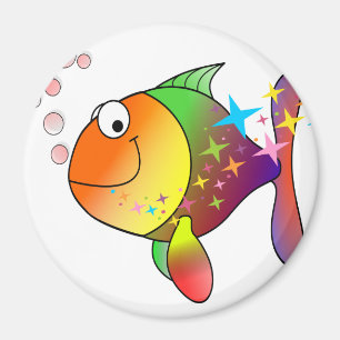 Aimant Thon océanique multicolore arc-en-ciel