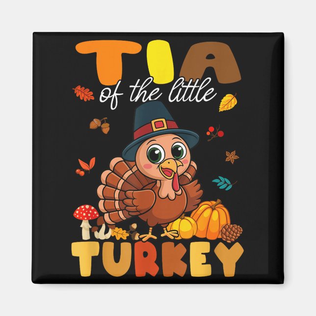 Aimant Tia Of The Little Turkey Thanksgiving Baby Shower  (Devant)