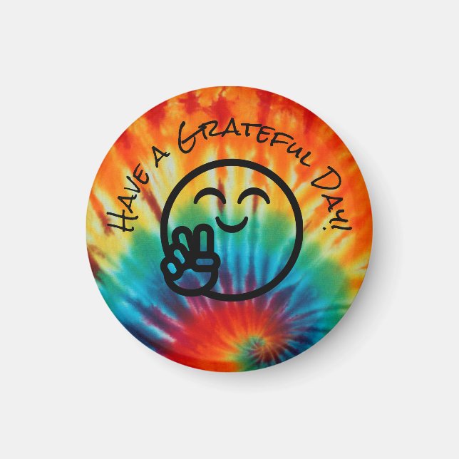 Aimant Tie Dye Bonne journée (Devant)