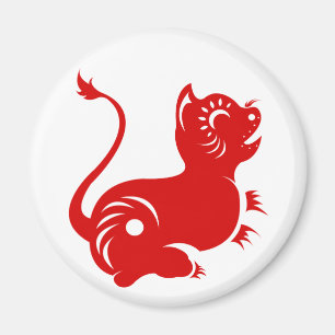AIMANT TIGER DE PAPIER ZODIAC CHINOIS ILLUSTRÉ