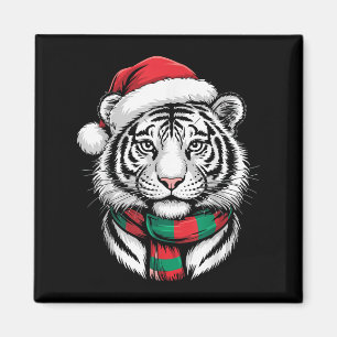 Aimant Tiger Noël Noël Chapeau F Costume de Noël