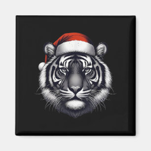 Aimant Tigre avec chapeau de Noël Noël Noël Noël Zoo de l