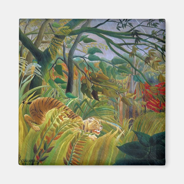 Aimant Tigre dans une tempête tropicale, Rousseau (Devant)