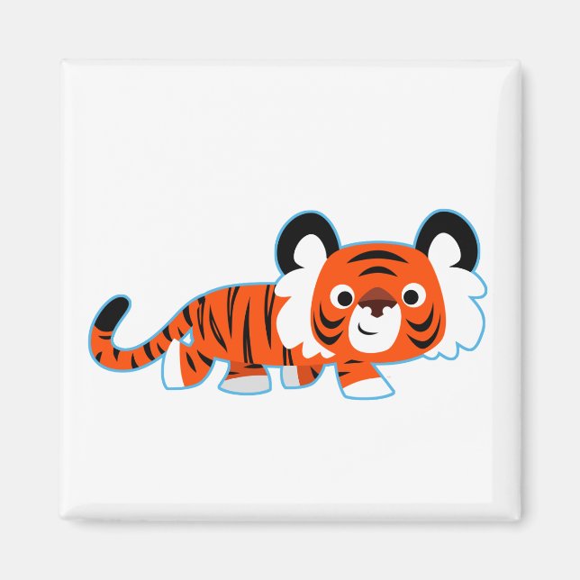 Aimant Tigre de dessin mignon sur l'aimant de la sonde (Devant)