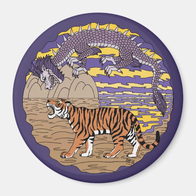 Aimant Tigre et dragon (Devant)