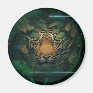 Aimant Tigre se cachant dans le feuillage              
