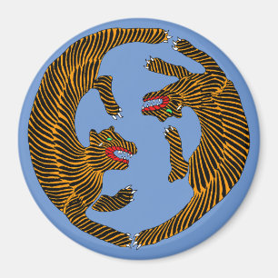 Aimant Tigres d'art populaire japonais