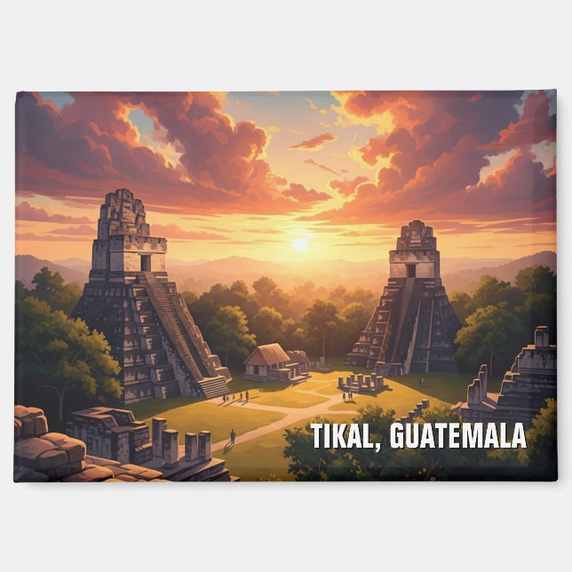 Aimant Tikal Guatemala Sunset (Recto)