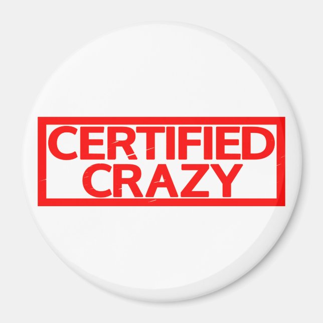 Aimant Timbre Crazy certifié (Devant)