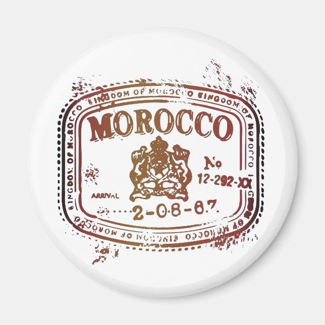 Aimant Timbre du Maroc défraîchi (Devant)