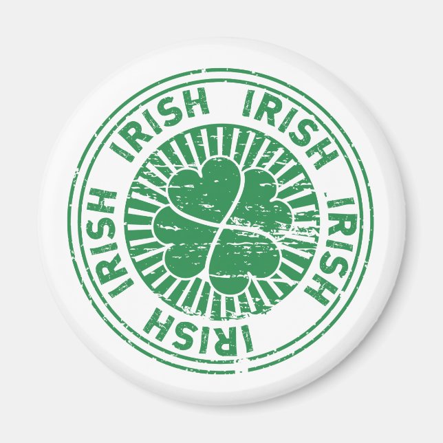Aimant Timbre irlandais shamrock (Devant)