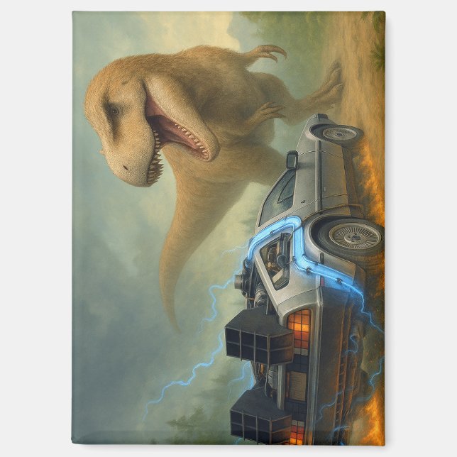 Aimant Time Machine De Lorean Fait Un Ami (Recto)