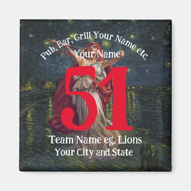 Aimant TimeMachine Pub Bar Grill Name Number Your Name (Devant)