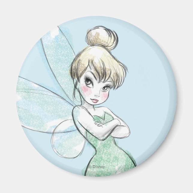 Aimant Tinker Bell | Armoiries pastel croisées (Devant)