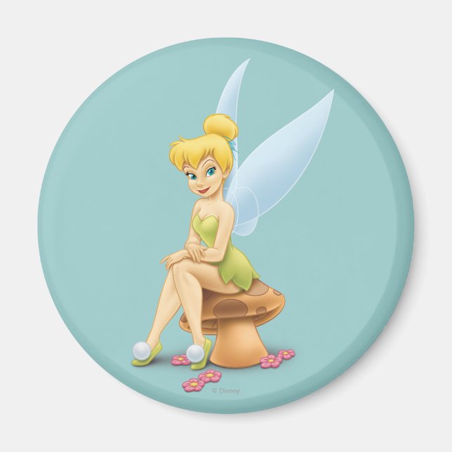 Aimant Tinker Bell assis sur le champignon (Devant)
