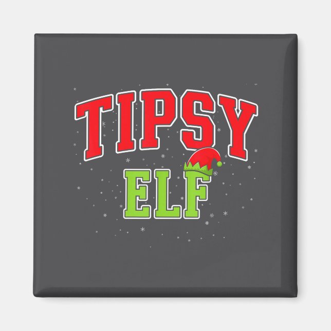Aimant Tipsy Elf Christmas Family Matching Group Xmas  (Devant)