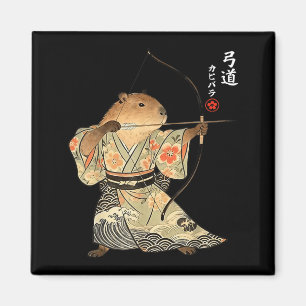 Aimant Tir à l'arc de capybara Samouraï Kyudo Art animal